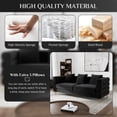 thumbnail image 4 of Wiilayok 79" Velvet Cloud Couch,3 Seater Deep Seat Sofa Couches with Gold Legs,Pillows,Modern Oversized Loveseat for Living Room,Office Apartment,Black, 4 of 7