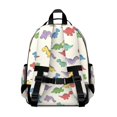 thumbnail image 3 of Dinosaur and Silhouette Beige Pattern Cute School Backpack Bag for School with Padded Back and Adjustable Shoulder Straps 15.25"x11.5"x5.25", 3 of 5