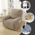 thumbnail image 2 of Northern Brothers Jacquard Stretch Recliner Slipcover – Pet-Friendly, Form-Fitting, 1-Seater, Khaki, 2 of 6