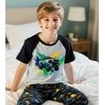 thumbnail image 3 of Aideaone Boys' Pajamas Set Short Sleeves Tops & Long Pants 2-Piece Printed Kid Sleepwear Pajamas Set for Boys 6-14Y, 3 of 7
