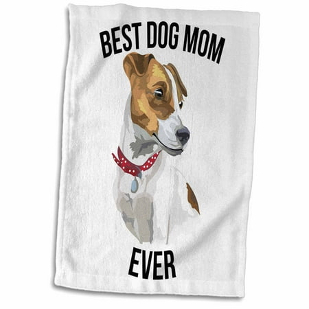 3dRose Best Jack Russell Terrier Dog Mom Ever - Towel, 15 by