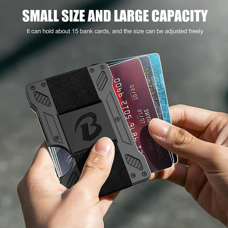 Slim RFID Blocking metal wallet aluminum Credit card holder with