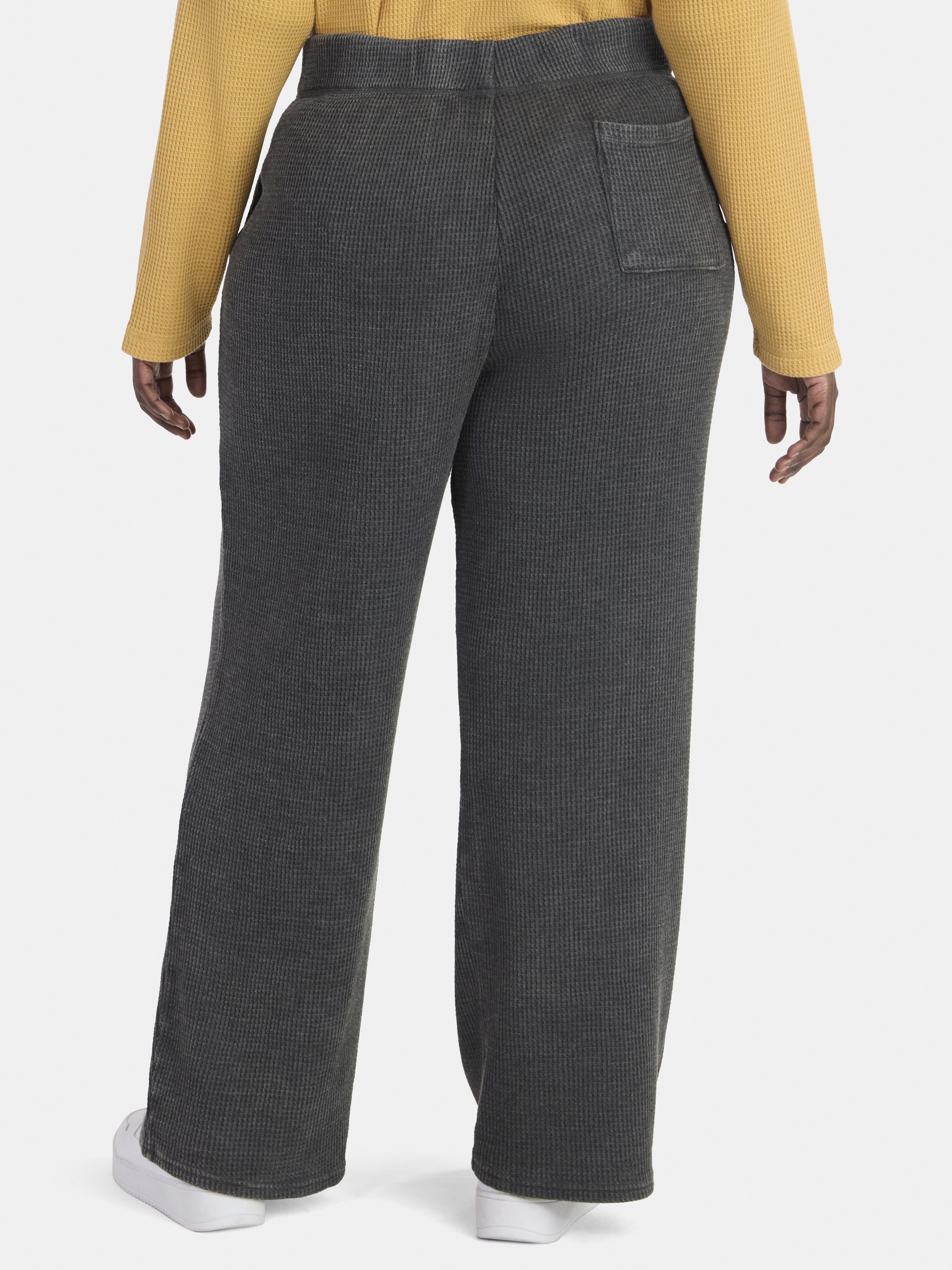 Terra & Sky Women's Plus Waffle Knit Pants, Sizes 0X-4X