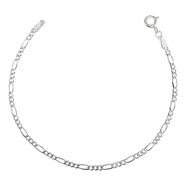 JOYARIS Esclava Pulsera Fígaro 3x1 Hombre Mujer Plata 925 2 Mm Talla Largo/Ancho: 18 cm x 2 mm PT-0000335