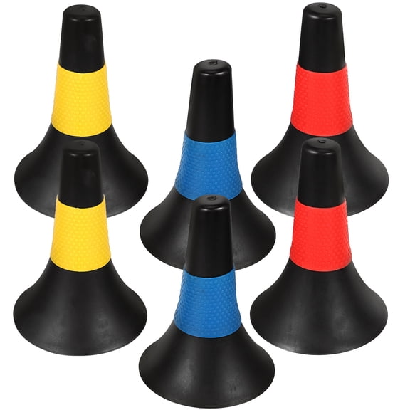 ADDHAT 6Pcs Soccer Sports Cones for Basketball Training Multi-function PE 11x6.7in