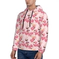 thumbnail image 2 of KLL Summer Flamingo Print Mens Hoodie Long Sleeve Casual Pullover Hooded Sweatshirt Fashion Drawstring Hoodies with Pocket-3X-Large, 2 of 6