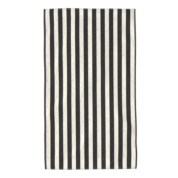 Fotbe Black And White Thick Stripes Toalla Premium con Patrón, Toalla de Microfibra de Secado Rápido, Ligera y Altamente Absorbente (27.5x16in), Ideal para Uso Diario