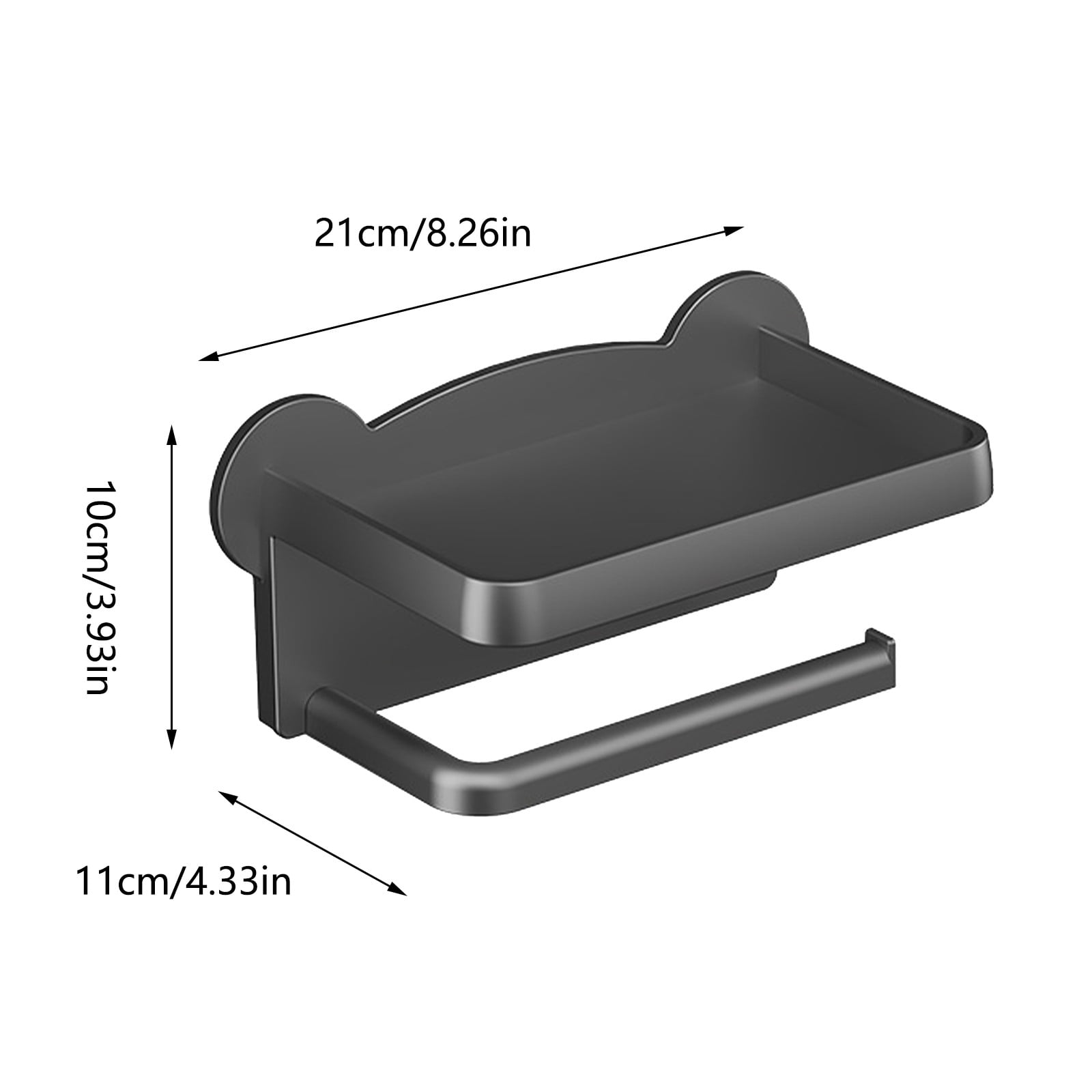 JilgTeok 2 Packs Toilet Paper Holder Stand with Phone Shelf Rustproof Bathroom Storage Organizer Wall Mount or Freestanding Modern Design
