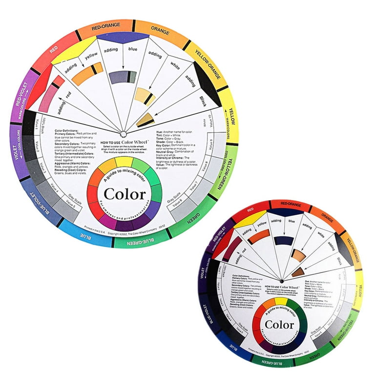 2pcs Color Matching Color Wheel, Paint Mixing Learning Guide Art Class  Teaching Tool Color Wheels For Makeup Blending Board Chart Color Mixed  Guide Mix Colours, Don't Miss These Great Deals