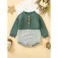 thumbnail image 4 of xiaxaixu Baby Boys Fall Winter Sweater Rompers Long Sleeve Contrast Color Button Knit Playsuit, 4 of 9
