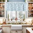 thumbnail image 2 of Curtain Valance for Windows Christmas Winter Snowflakes Seamless Blue Kitchen Valances Rod Pocket Short Curtains,Teal White Snowflake Window Treatment Panel for Living Room Bathroom Bedroom 42x12in, 2 of 7