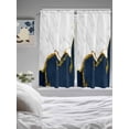 thumbnail image 4 of Living Room Curtains 72 Inches length, Navy Blue Gold Marble Window Treatment Curtain Drapes, Modern Abstract Marble Crack Texture Light Filtering Drapes for Bedroom Laundry Room, 52"x72", 2 Panels, 4 of 7