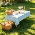 thumbnail image 3 of Linnome Rectangle Tablecloth Plastic Fiber 4 Colors Available 72x54 Inches Washable for Home Pub Restaurant Blue, 3 of 6