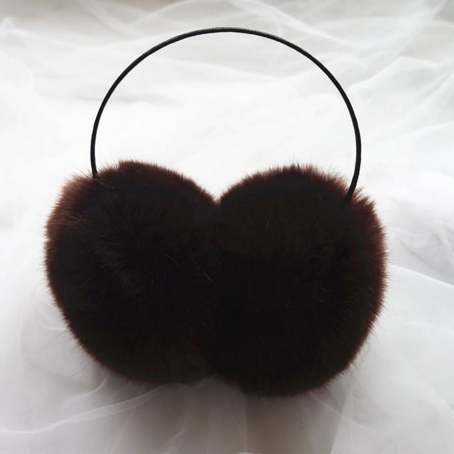 Orejeras de felpa de piel de conejo de imitación, cálidas, para invierno, para mujer