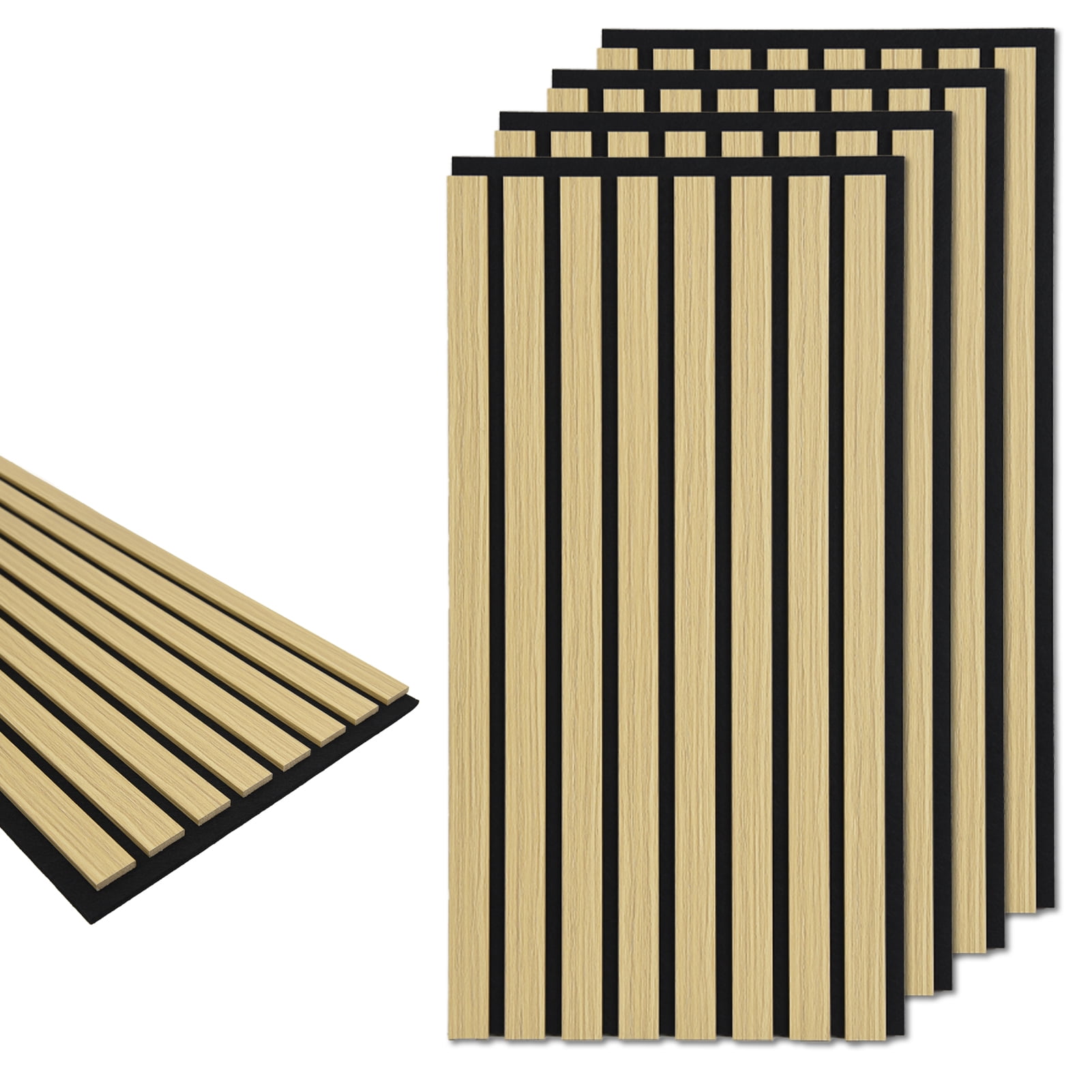 20Pcs 24" x 12" Wood Slat Acoustic Wall Paneling for Modern Interior wall Decor,MDF Accent Wooden Wall Panels,40 Sq.ft,Oak