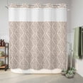 thumbnail image 6 of No Hook Shower Curtain, Brown Shower Curtains for Bathroom with See Through Top Window, Modern Abstract Art Farmhouse Waterproof & Washable Bath Curtain 66"x72", 6 of 9