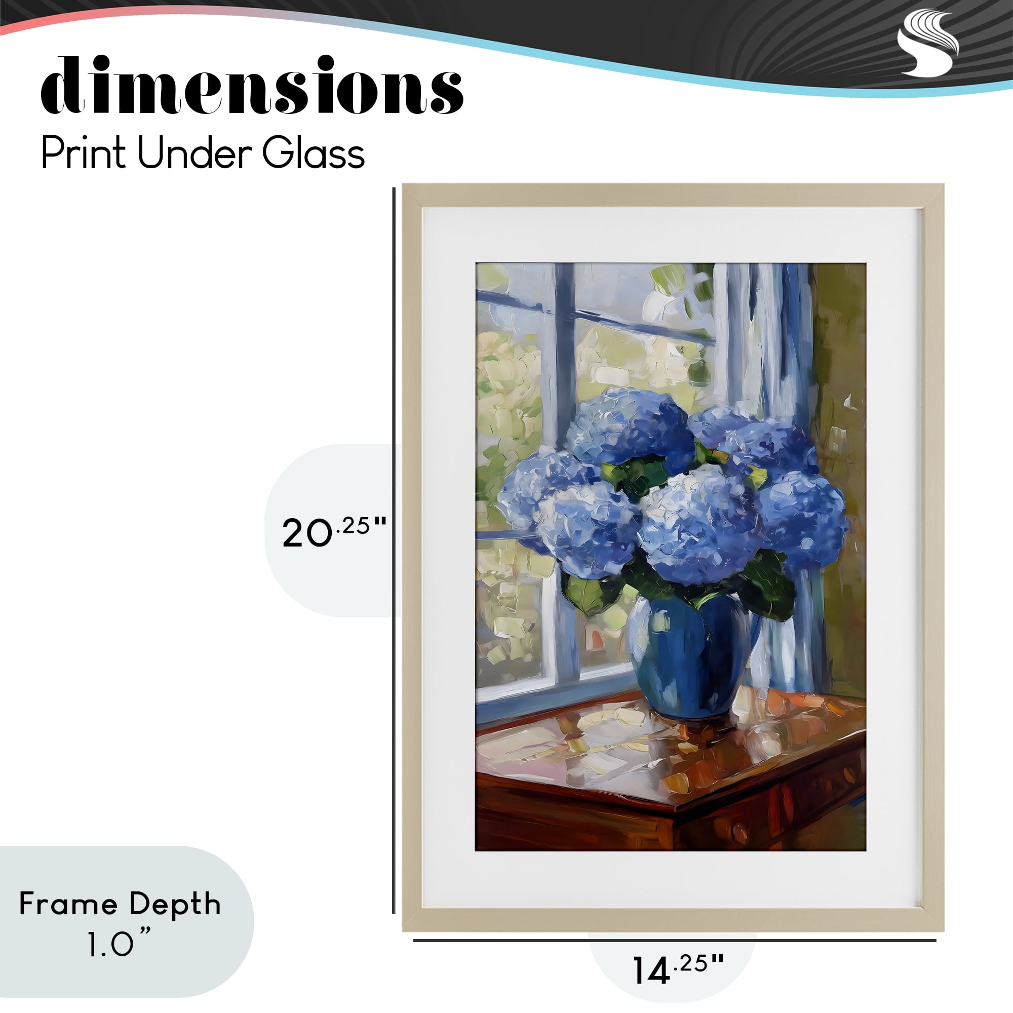 Stupell Industries Winter Hydrangeas by Window Birch Framed Print Under Glass, design by Creative Studio