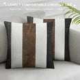 thumbnail image 3 of Creowell   Faux Leather and Throw Pillow Covers 18x18 Inch Black and White Modern Farmhouse Decorative Accent Cushion Covers for Couch Sofa, 3 of 5