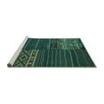 thumbnail image 2 of Ahgly Company Machine Washable Indoor Rectangle Patchwork Turquoise Blue Transitional Area Rugs, 3' x 5', 2 of 4