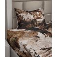 thumbnail image 2 of Ambesonne Brown and White Fitted & Top Sheet Set with Sham, Lion and Hawk, Brown Pale Brown White, 2 of 4