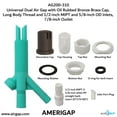 thumbnail image 6 of Universal Dual Air Gap with Oil Rubbed Bronze Brass Cap and Long Body Thread with 1/2-inch MIPT and 5/8-inch OD Inlets and 7/8-inch OD Outlet (AG200-310, AG200-X10, AMERIGAP), 6 of 9