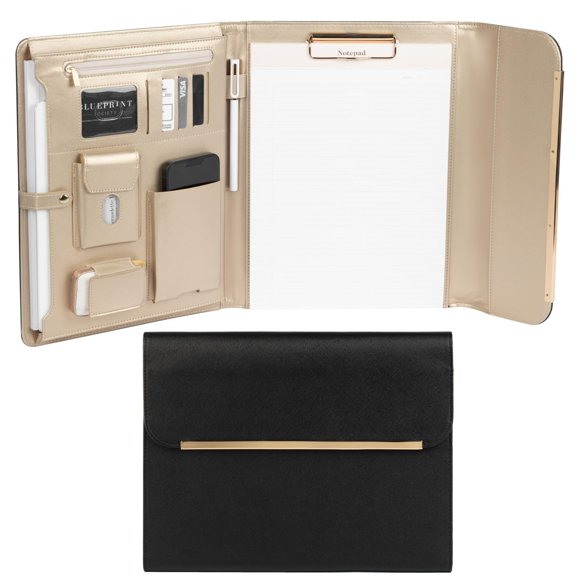 Portfolio Binder BLU MONACO de piel vegana negra para mujer