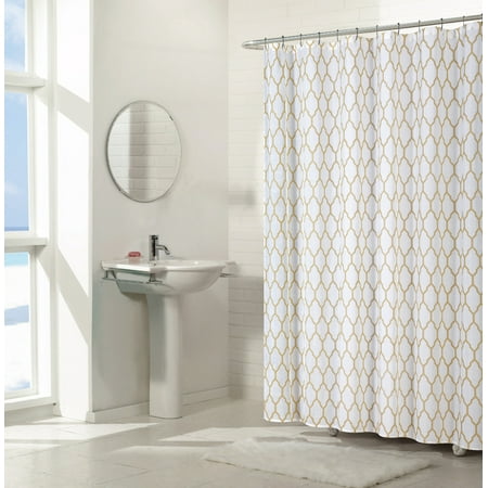 Regal Home Collections Trellis Chic Fabric Shower Curtain Gold
