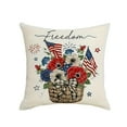 thumbnail image 2 of TOPRenddon 18"x18" Patriotic Star Pillow Cover - 4th of July Flag Decor for Indoor/Outdoor Use, Machine Washable Linen Cushion Cover (Multicolor), 2 of 7