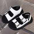 thumbnail image 2 of TOWED22 Toddler Girls Boys Sandals Adjustable Straps Kids Sandals Lightweight Non-slip Soft Sole Baby Kids Summer Shoes Beach Pool Outdoor(White,8), 2 of 5