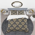 thumbnail image 2 of Designart 'Vintage Golden Diamonds' Mid-Century Modern Duvet Cover Set, 2 of 4