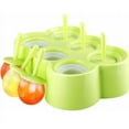 thumbnail image 1 of Molde para helado verde [6 cavidades], bandeja para cubitos de hielo con 6 celdas de silicona, utensilio de cocina de calidad alimentaria, sorbete de helado para paletas, 1 of 5
