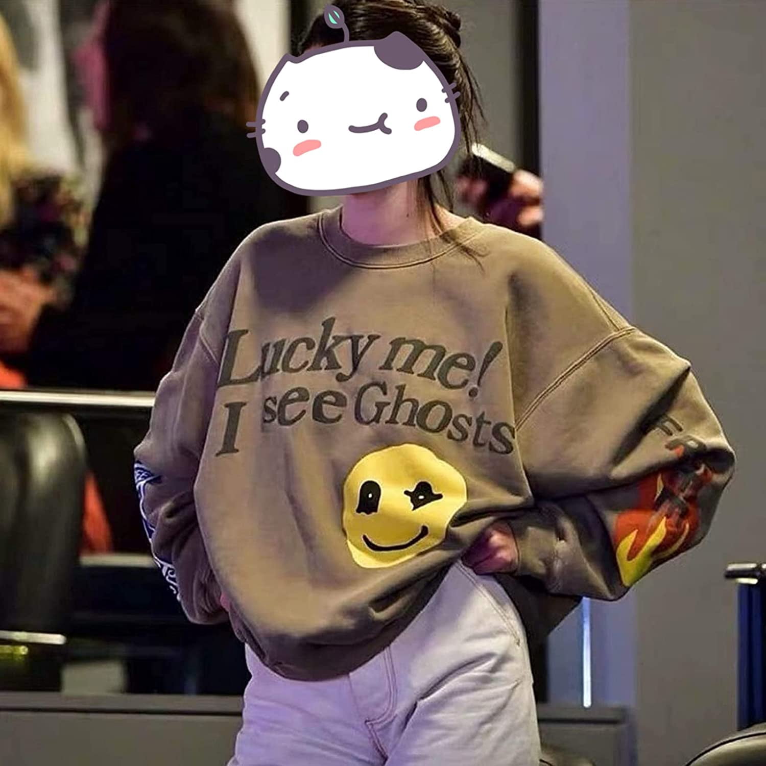 Lucky Me I Sees Ghosts Sweatshirts Hip Hop Pullover Hooded Heavyweight Hoodie