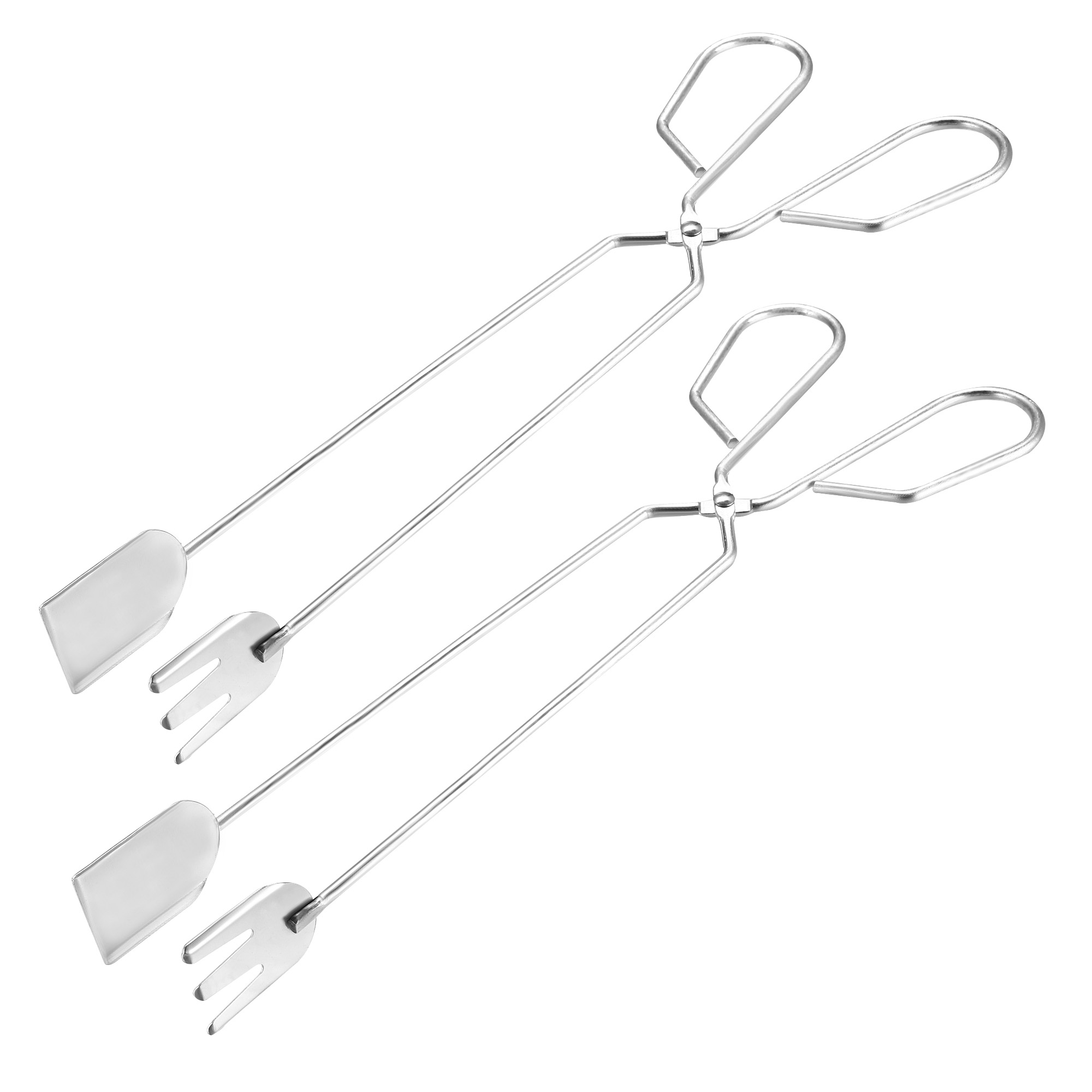 Uxcell Stainless Steel Tongs Kitchen Food Clamp BBQ Grill Tong 27cm 2