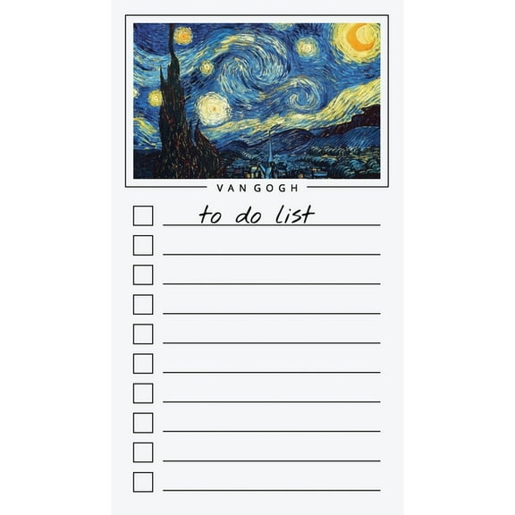 To Do List Notepad: Van Gogh Art, Checklist, Task Planner for Grocery Shopping, Planning, Organizing, (Paperback)