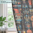 thumbnail image 4 of Yayeee Window Curtains Light Filtering 63"x42" Grommet Panel Pair Home Living Room Decor, Black Geometric, 4 of 7