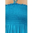 thumbnail image 5 of Sakkas Soft Jersey Feel Solid Color Smocked Bodice String Halter Long Dress - Turquoise - Small, 5 of 5