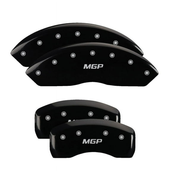 Set of 4: Black finish, Silver MGP