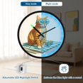 thumbnail image 5 of Indoor 12' Voice-Activated Luminous Decoration Wall Clock With LED Night Light Blue Glasses, 5 of 8