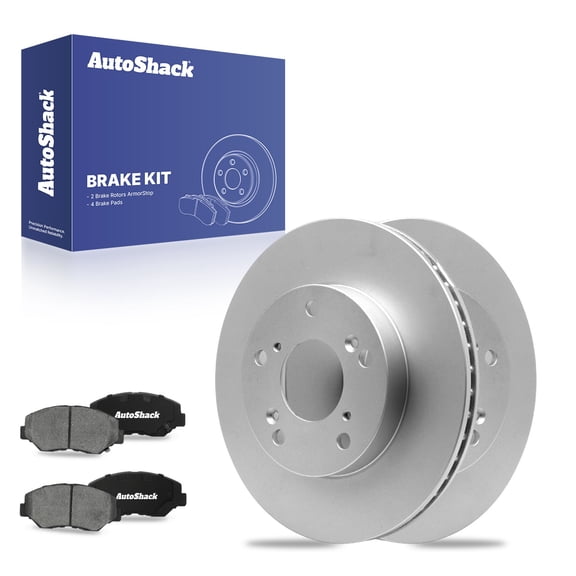 AutoShack 10.3" (261.7 mm) Front Vented Brake Rotors Coated   Ceramic Brake Pads | Replacement for 2015 Honda Civic | 6-PC Brake Kit | ArmorStop