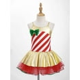 thumbnail image 6 of Alvivi Kids Girls Stripes Print Sequins Mesh Tutu Dress Dance Jumpsuit 4-16, 6 of 7