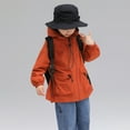 thumbnail image 7 of Girls Boys Hooded Jacket Lightweight Raincoat Windbreaker Outwear Rain Jackets for Kids Boys Orange 7-8 Years, 7 of 7