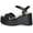 Black Pu, variant on -Daystar- Women's Open Toe Ankle Strap Wedge Platform Trendy Summer Sandals, Denim Blue, 8.5