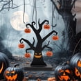 thumbnail image 1 of Halloween Tree Pumpkin Decoration, Small Black Halloween Ornament, Plastic Material, with Themed Decor & Lighting Options, Ideal for Halloween Parties, 1 of 1