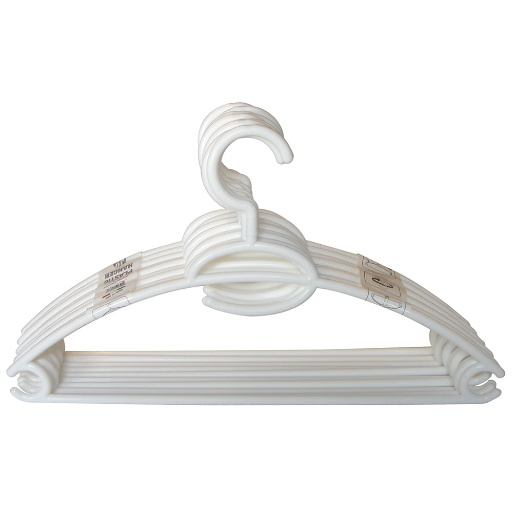 Plastic Hanger, (Pack of 10), White