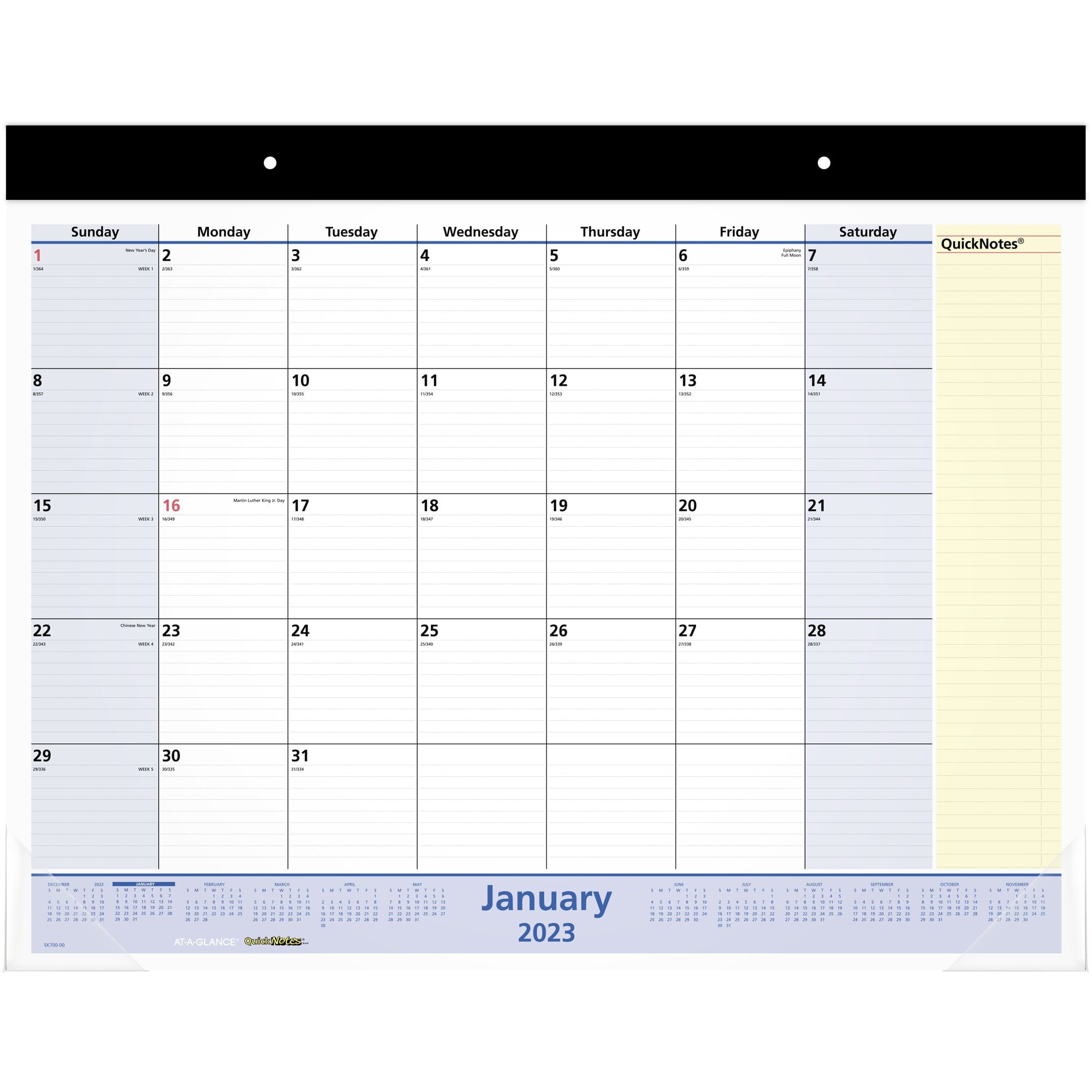AT-A-GLANCE 2023 QuickNotes Monthly Desk Pad Calendar, Large, 22" x 17" -  Walmart.com