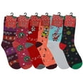 thumbnail image 2 of Sumona 6 Pairs Women Colorful Fancy Crazy Design Fastive Novelty Crew Socks, 2 of 5
