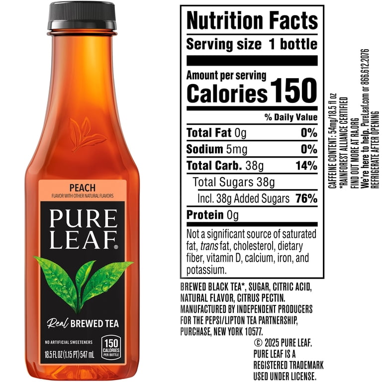 Pure Leaf Peach Iced Tea, 18.5 fl oz, 12 Pack Bottles photo 6