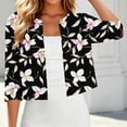 thumbnail image 5 of Axiiglly Cardigan for Women Summer Lightweight Floral 3/4 Sleeve Open Front Cropped Cardigan Loose and Breathable, S-2XL, 5 of 7