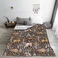 thumbnail image 5 of Bingfone Moose fox bear leaf tree Print Flannel Fleece Blanket Throw Blanket for Bed,Sofa,Couch,Travel,Camping(40"x30" ), 5 of 8