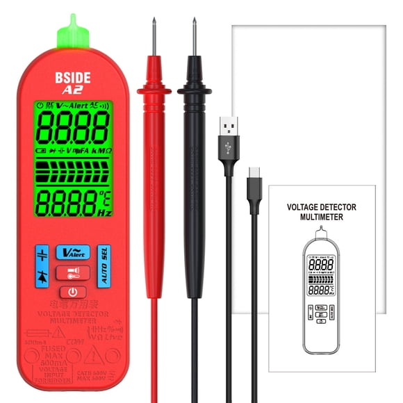 BSIDE BSIDE A2 Mini Multimètre Numérique Intelligent Auto Portée 5999 Comptes NCV Mètre Universel Portatif Multifonctionnel